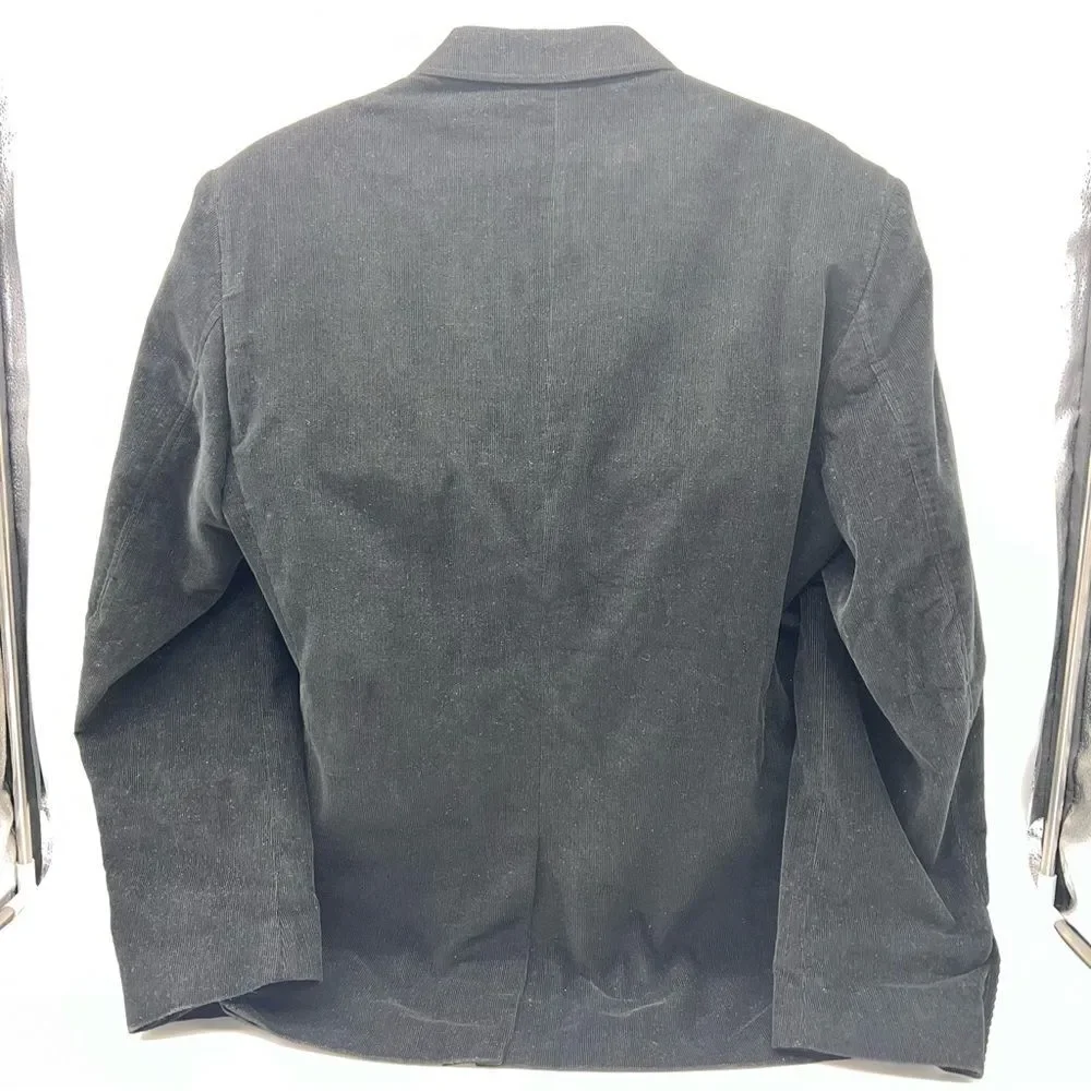 Rare Vintage Etienne Aigner Men's 100% Cotton Black Corduroy Blazer-Size L